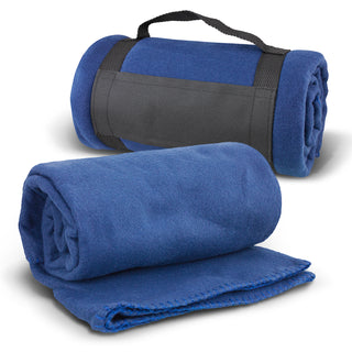 Agogo Glasgow Fleece Blanket with Strap (Royal Blue)