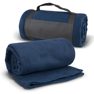 Agogo Glasgow Fleece Blanket with Strap (Navy)