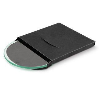 Crystal Single Glass Coaster Round - Full Colour (Clear) — Cardboard Sleeve