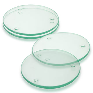 Agogo Venice Glass Coaster Set of 4 Round - Full Colour (Clear)