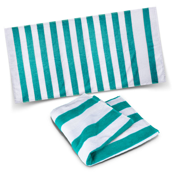 Esplanade Beach Towel (White/Teal)