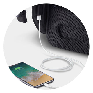 Sentinel Backpack (Black) — Charging Port
