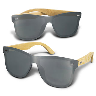 Agogo Ryder Mirror Lens Sunglasses - Bamboo (Silver)