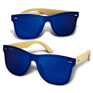 Agogo Ryder Mirror Lens Sunglasses - Bamboo (Blue)