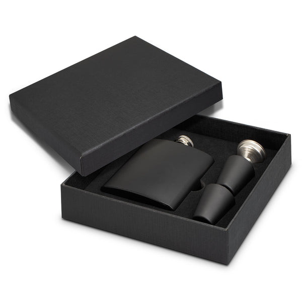 Summit Hip Flask Gift Set (Black)