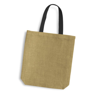 Printwear Thera Jute Tote Bag - Coloured Handles (Black)