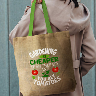 Harbour Jute Tote Bag - Coloured Handles (Bright Green) — Feature