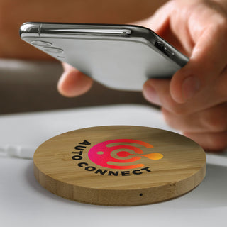 Grove Bamboo Wireless Charger - Round (Natural) — Feature