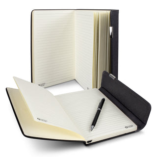 Swiss Peak A5 Notebook and Pen Set (Black) — Set