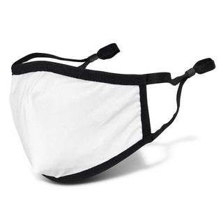 Agogo Full Colour Reusable Face Mask Premium - Indent (White/Black)