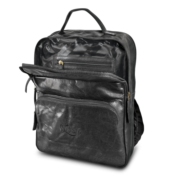 Pierre Cardin Leather Backpack (Black)