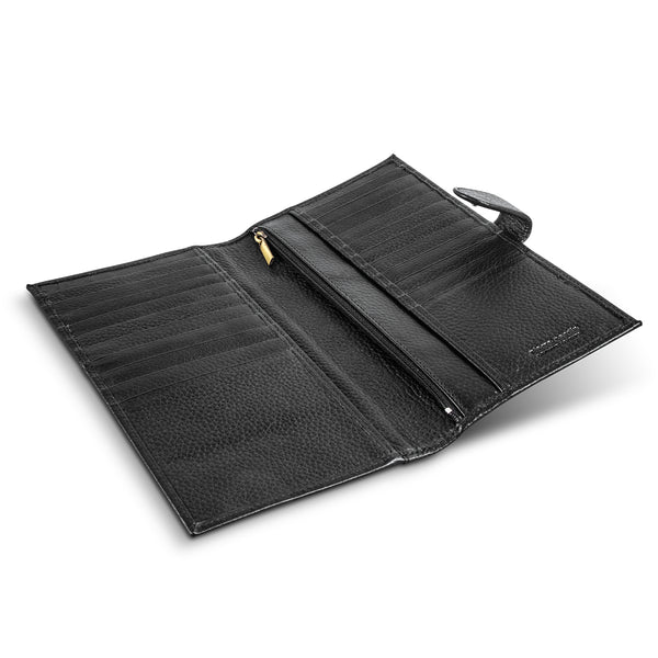 Pierre Cardin Leather Passport Wallet (Black)