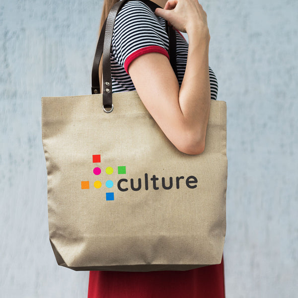Flax Tote Bag (Natural/Brown)