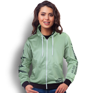 Printwear Custom Womens Sports Zipped Hoodie (White)