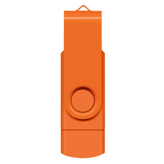 Agogo Helix 8GB Dual Flash Drive (Orange)