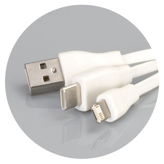 Flax Charging Cable Key Ring - Round (Natural) — Cords