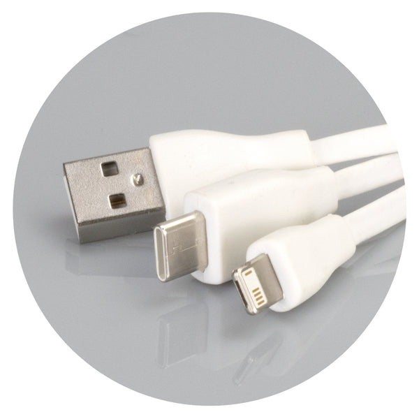Flax Charging Cable Key Ring - Round (Natural)