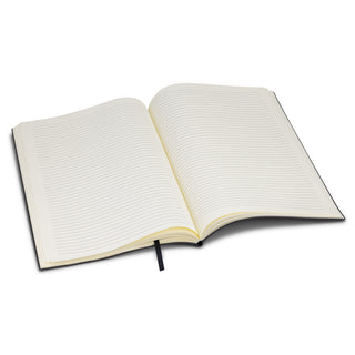 Linen Soft Cover Notebook - Large (Black) — Open