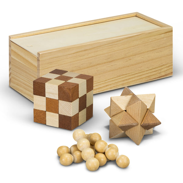 Beech Wooden Brain Teaser Set (Natural)