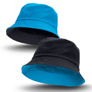 Printwear Reversible Bucket Hat (Black/Light Blue)