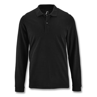 SOLS Perfect Men's Long Sleeve Polo (Black)