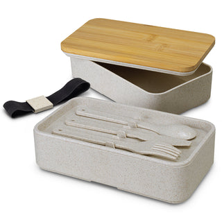 Flax Stackable Lunch Box (Natural) — Open