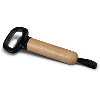 Grain Timber Bottle Opener (Black) — Side