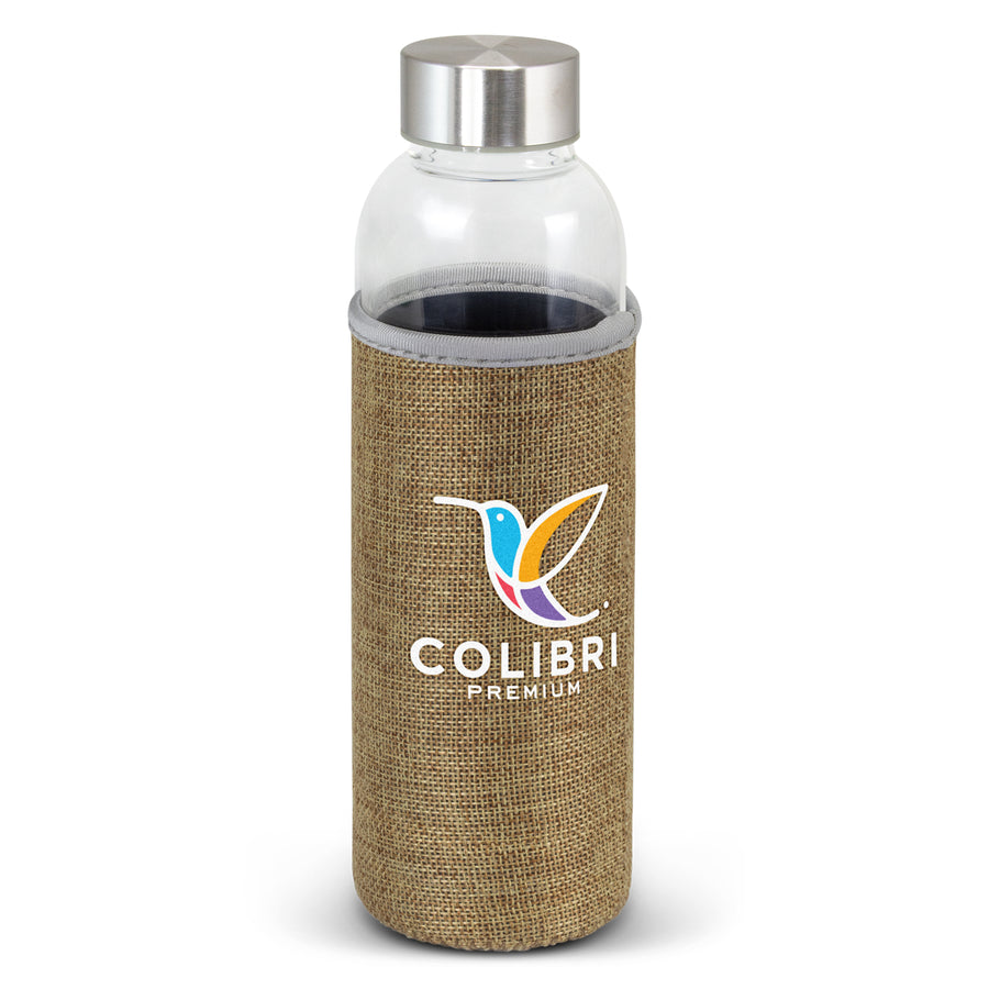 Venus Glass Bottle - Natural Sleeve (Bottle/Lid: Clear/Silver.   Sleeve: Natural)