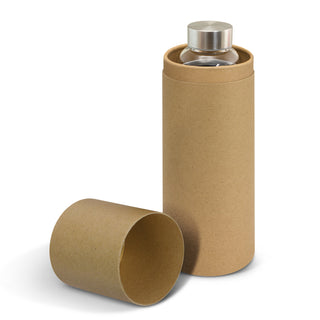 Venus Glass Bottle - Natural Sleeve (Bottle/Lid: Clear/Silver.   Sleeve: Natural) — Natural Gift Tube