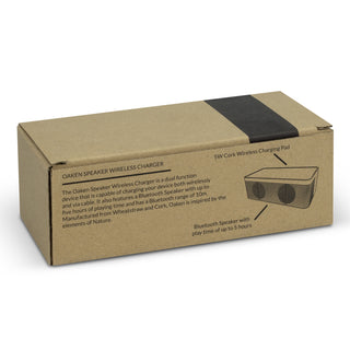 NATURA Oaken Speaker Wireless Charger (Natural) — Gift Box
