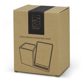 NATURA Oaken Wireless Charger Desk Caddy (Natural) — Gift Box