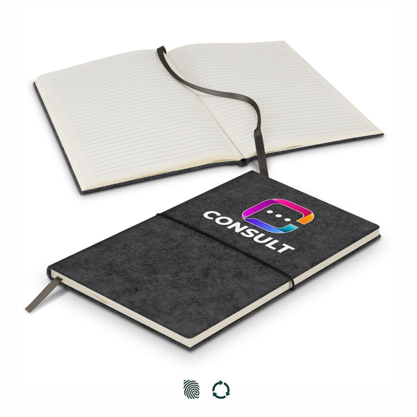Linen RPET Felt Soft Cover Notebook (Charcoal)