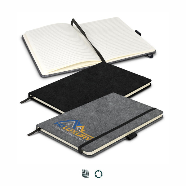 Grain RPET Felt Hard Cover Notebook (Black)
