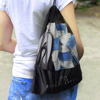 Mesh Drawstring Mesh Bag (Black) — Feature