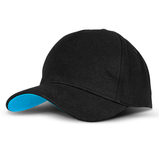 Printwear Hornet Cap (Black/Light Blue)