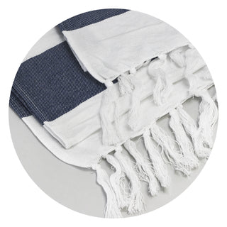 Weft Cotton Towel (Navy) — Detail