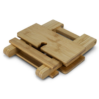 NATURA Bamboo Folding Wine Table (Natural) — Compact