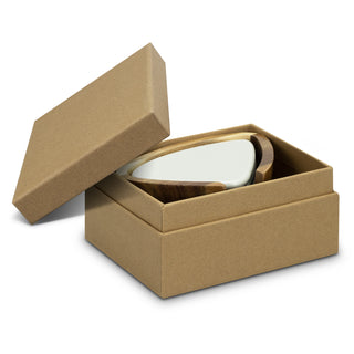 Keepsake Pebble Coaster Set (Natural) — Gift Box