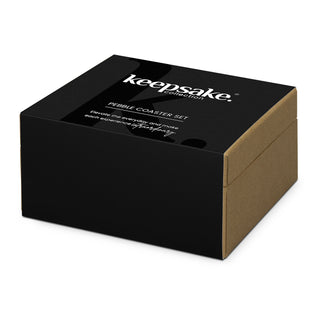 Keepsake Pebble Coaster Set (Natural) — Packaging
