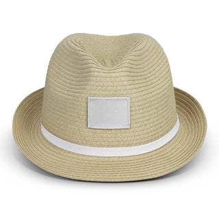 Printwear Bruno Fedora Hat (Natural/White)