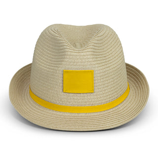 Printwear Bruno Fedora Hat (Natural/Yellow)