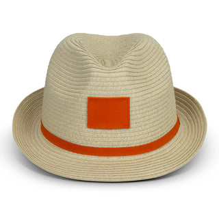 Printwear Bruno Fedora Hat (Natural/Orange)