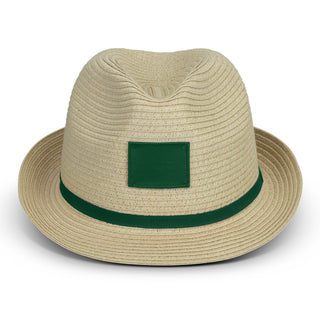 Printwear Bruno Fedora Hat (Natural/Kelly Green)