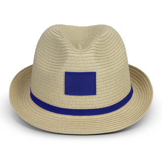 Printwear Bruno Fedora Hat (Natural/Royal Blue)