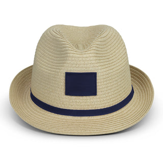 Printwear Bruno Fedora Hat (Natural/Navy)