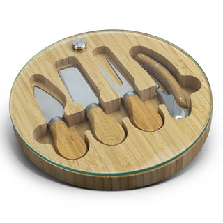 NATURA Glass & Bamboo Cheese Board (Clear/Natural)