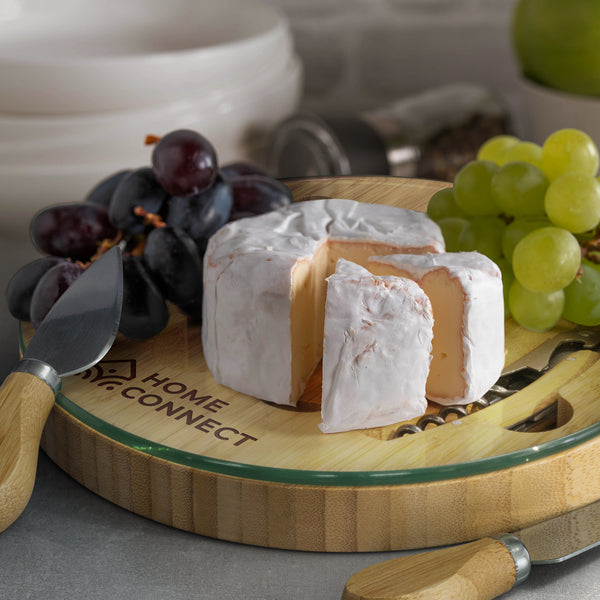 NATURA Glass & Bamboo Cheese Board (Clear/Natural)