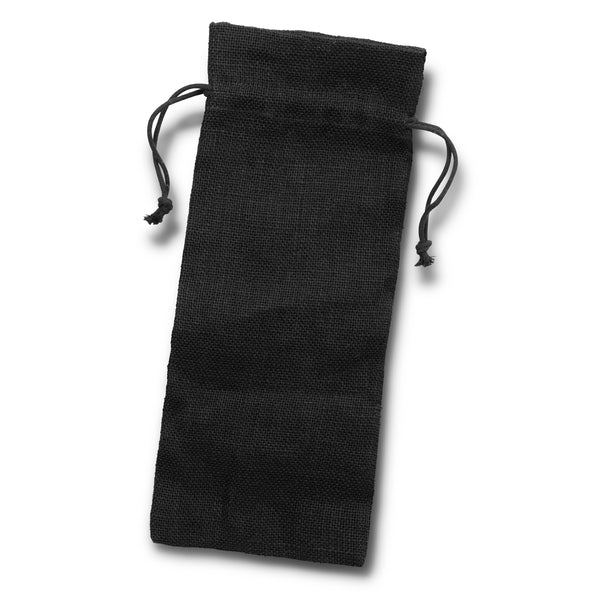 Hemp Jute Wine Drawstring Bag (Black)