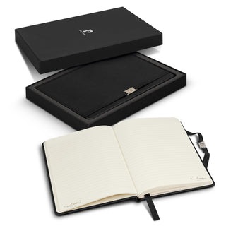 Pierre Cardin Nouvelle Notebook Gift Set (Black) — Black - Open
