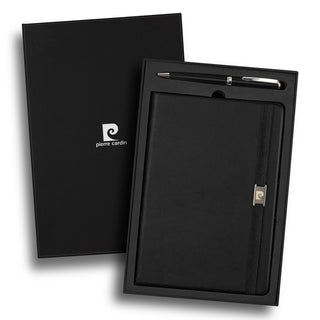 Pierre Cardin Nouvelle Notebook and Pen Gift Set (Black)